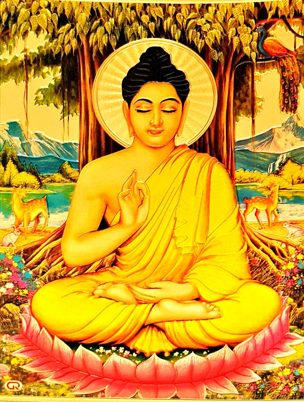 Suninow Lord Buddha Paintings With Photo Frame